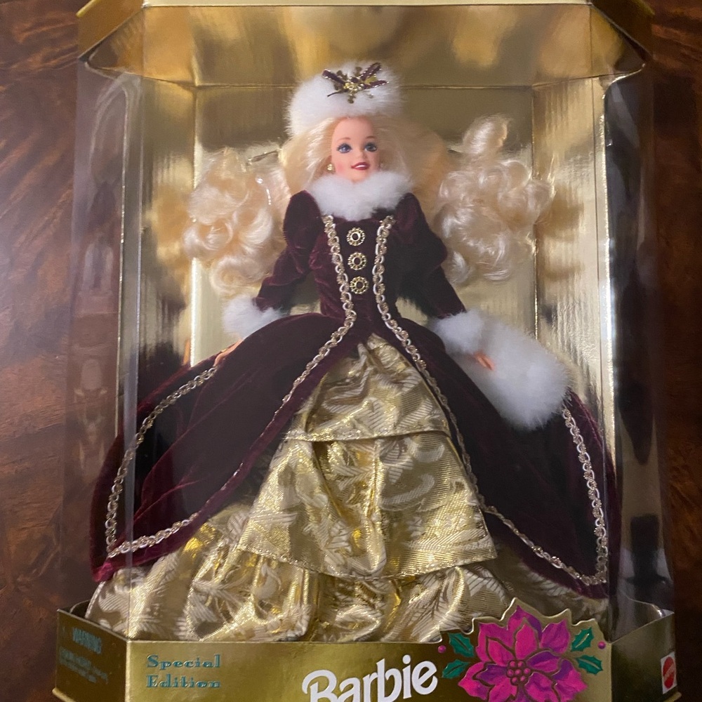 Barbie Holiday Doll in Burgundy and Gold